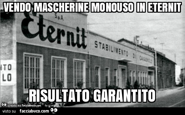 Vendo mascherine monouso in eternit risultato garantito
