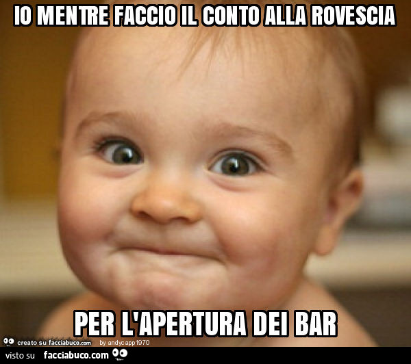 Io mentre faccio il conto alla rovescia per l'apertura dei bar