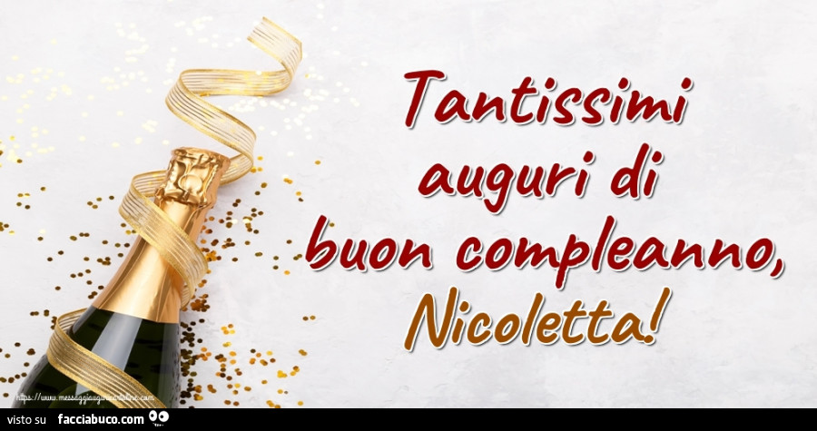 Tantissimi auguri di buon compleanno Nicoletta