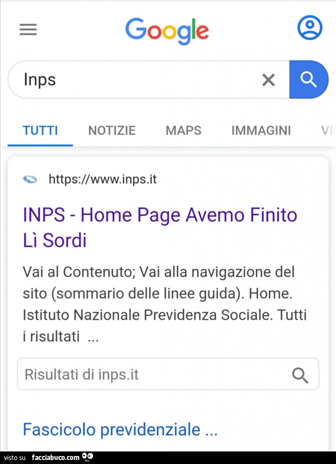 Inps home page avemo finito lì sordi