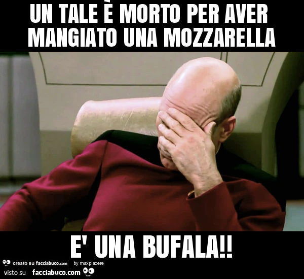 Un tale è morto per aver mangiato una mozzarella è una bufala