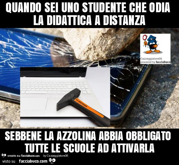 Quando sei uno studente che odia la didattica a distanza sebbene la azzolina abbia obbligato tutte le scuole ad attivarla
