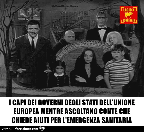 I capi dei governi europei che ascoltano conte che chiede aiuti pel l'emergenza sanitaria