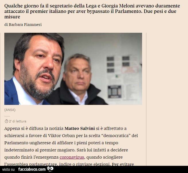 Salvini non si smentisce, MAI