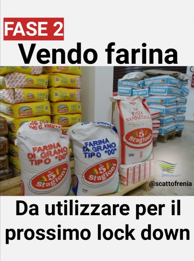 Fase 2 vendo farina da utilizzare per il prossimo lock down