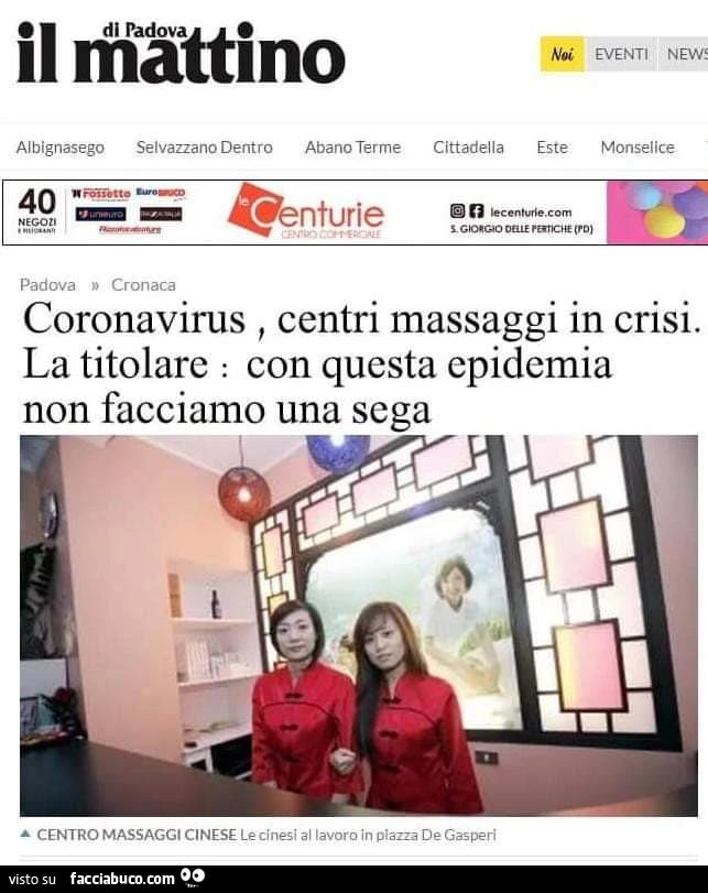 Coronavirus, centri massaggi in crisi. La titolare: con questa epidemia non facciamo una sega