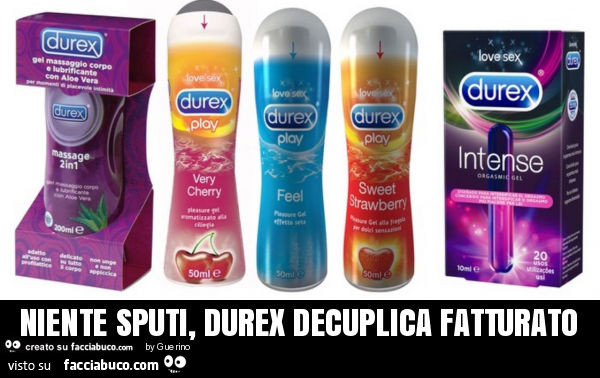 Niente sputi, durex decuplica fatturato