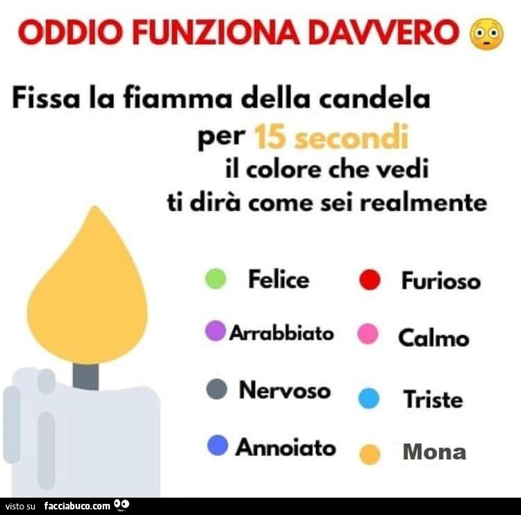 Il Colore Delle Candele.Oddio Funziona Davvero Fissa La Fiamma Della Candela Per 15 Secondi Il Colore Che Facciabuco Com