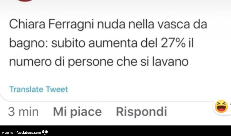 Chiara ferragni nuda nella vasca da bagno: subito aumenta del 27% il numero di persone che si lavano