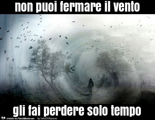 Non puoi fermare il vento gli fai perdere solo tempo