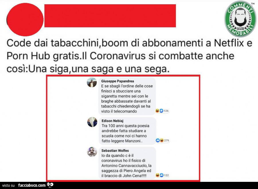 Code dai tabacchini, boom di abbonamenti a netflix e porn hub gratis. Ll coronavirus si combatte anche così: una siga, una saga e una sega. E se sbagli l'ordine delle cose finisci a sbucciare una sigaretta