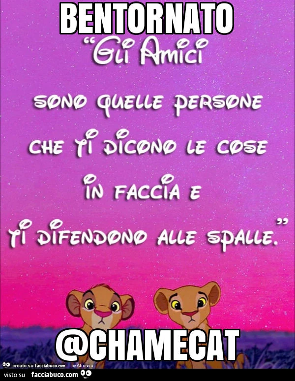 Bentornato @chamecat