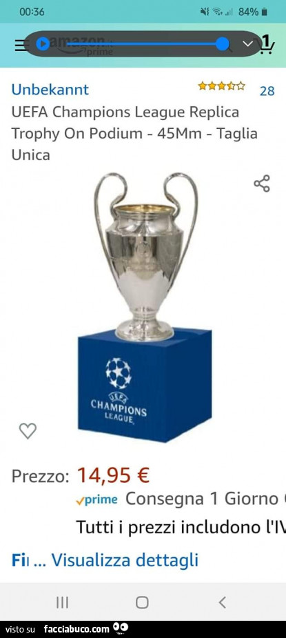 Champions League a 14,95€ su Amazon