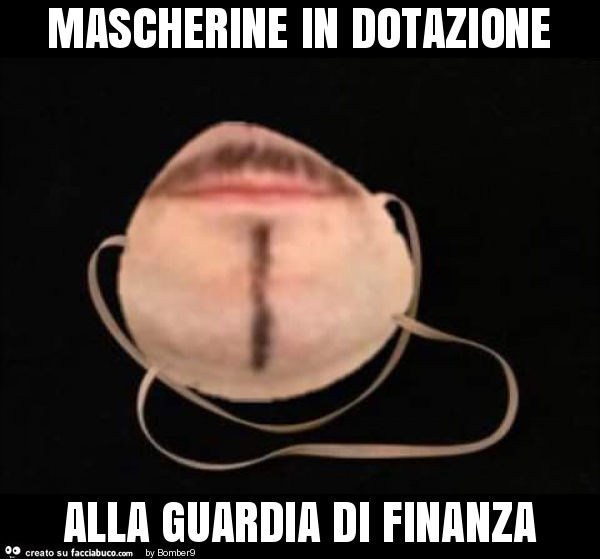Mascherine in dotazione alla guardia di finanza