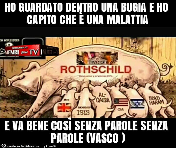 Ho guardato dentro una bugia e ho capito che è una malattia e va bene così senza parole senza parole (vasco )
