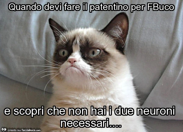 Quando devi fare il patentino per fbuco e scopri che non hai i due neuroni necessari