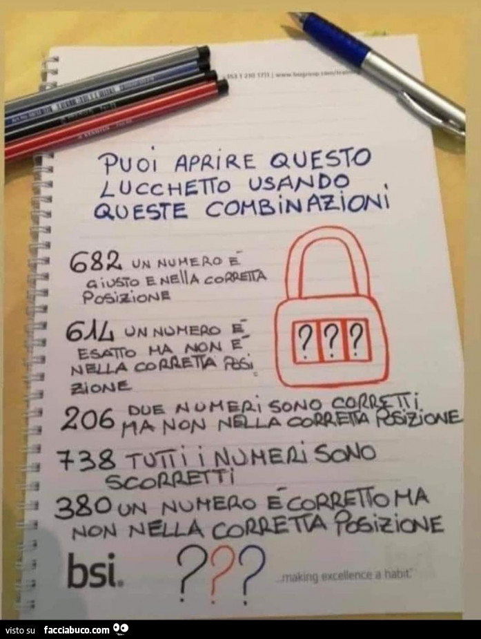 Puoi aprire questo lucchetto usando queste combinazioni