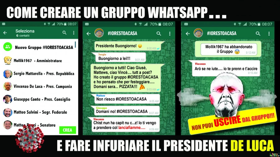 Whathapp Gruppo #iorestoacasa&hellip; ci facciamo una pizza?