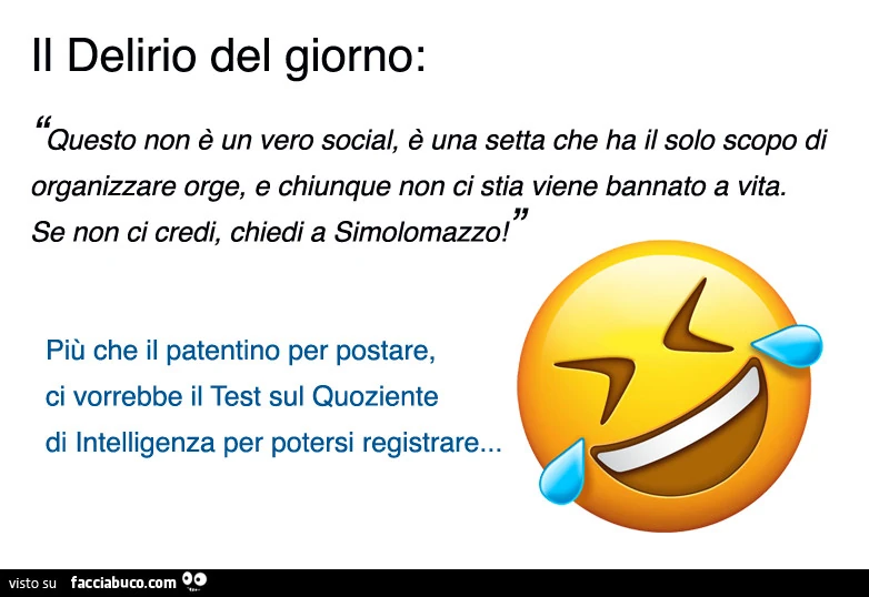 Più che il patentino per postare, ci vorrebbe il test sul quoziente di intelligenza per potersi registrare