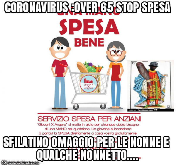 Coronavirus: over 65 stop spesa sfilatino omaggio per le nonne e qualche nonnetto