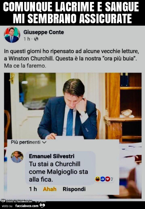 Comunque lacrime e sangue mi sembrano assicurate