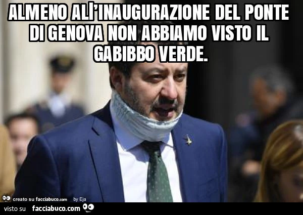 Almeno alľinaugurazione del ponte di genova non abbiamo visto il gabibbo verde