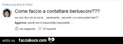 Come faccio a contattare berlusconi?