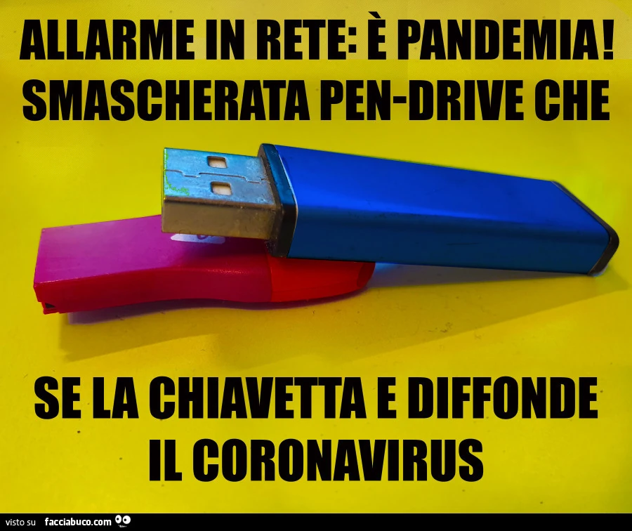 Allarme in rete: è pandemia! Smascherata pendrive che se la chiavetta e diffonde il coronavirus