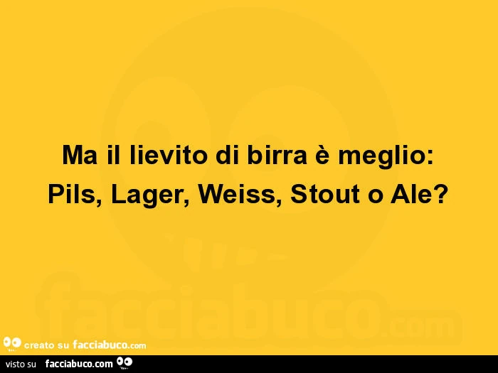 Ma il lievito di birra è meglio: pils, lager, weiss, stout o ale?