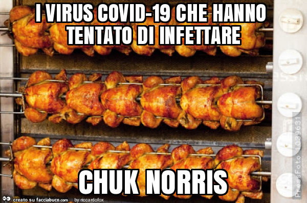 I virus covid-19 che hanno tentato di infettare chuk norris