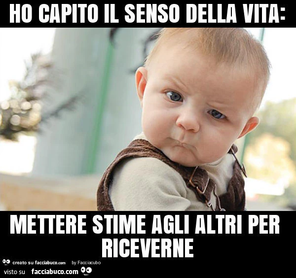 Ho capito il senso della vita: mettere stime agli altri per riceverne