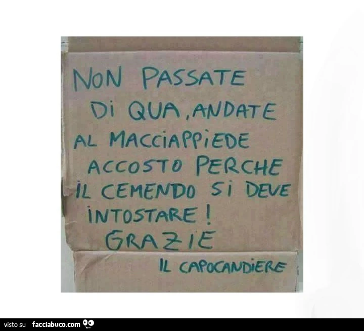 Il cemento è fresco