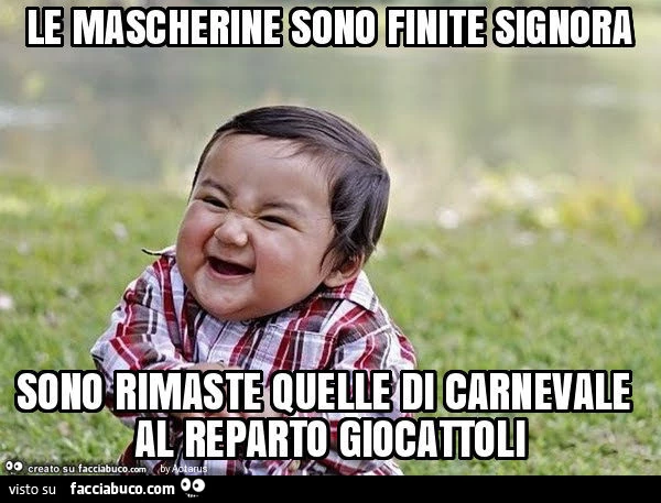 Le mascherine sono finite signora sono rimaste quelle di carnevale al reparto giocattoli