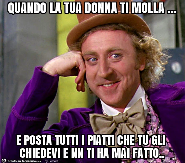 Quando la tua donna ti molla… e posta tutti i piatti che tu gli chiedevi e nn ti ha mai fatto