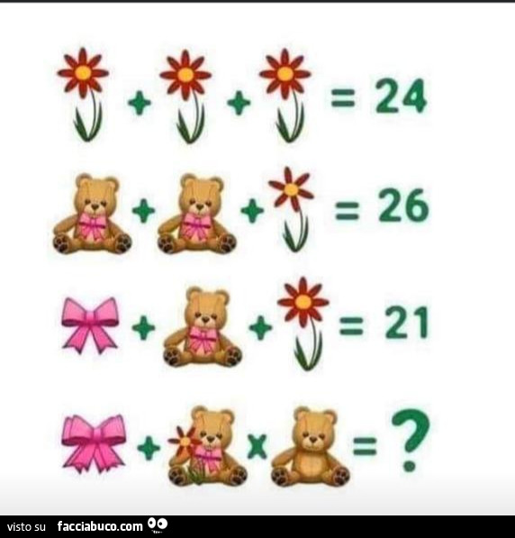 Giochino matematico fiori e orsetti