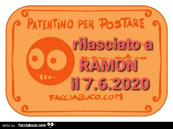 Patentino per postare. È Stato molto facile