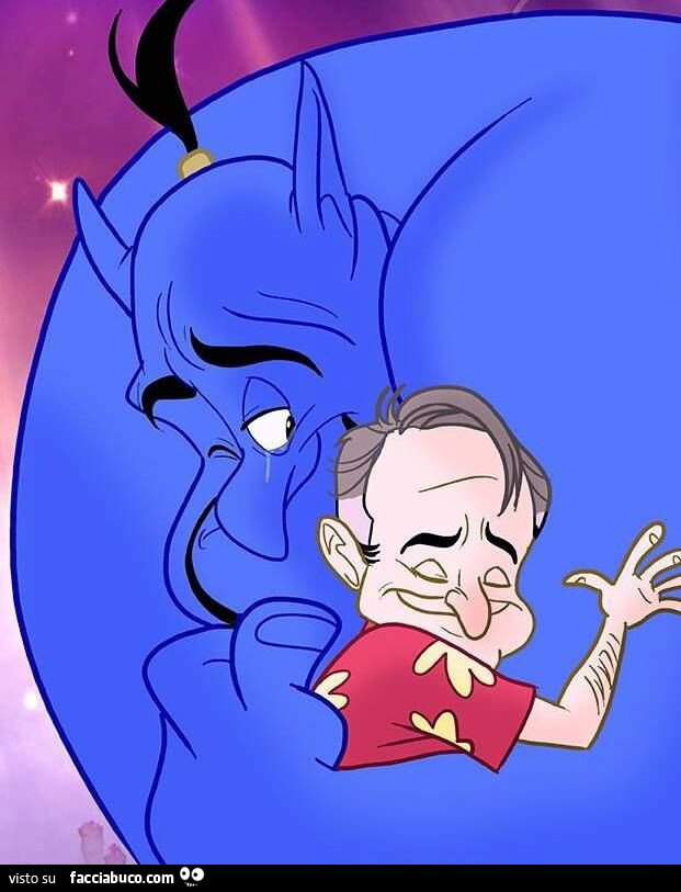 Il Genio della Lampada abbraccia Robin Williams