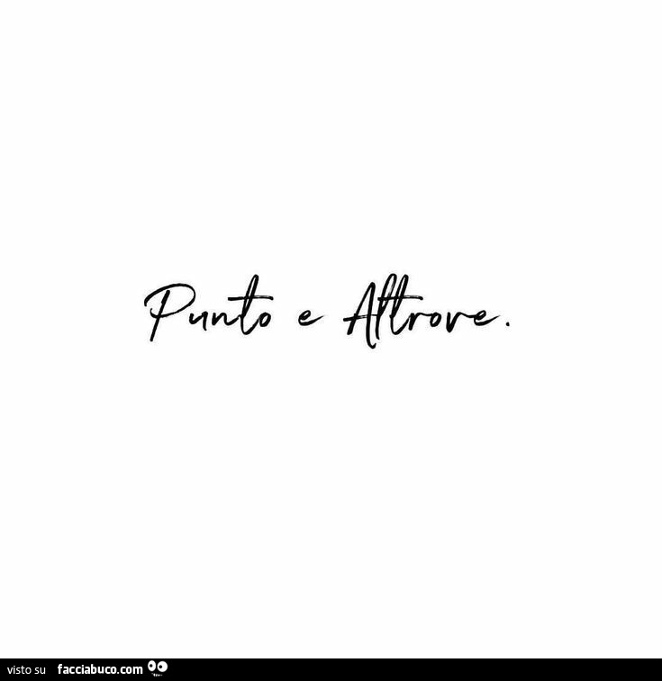 Punto e altrove