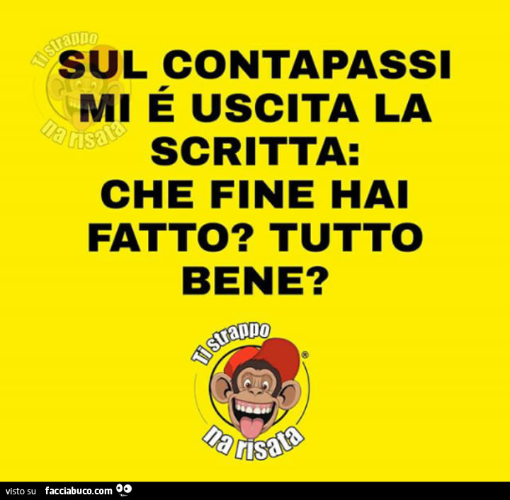 Sul contapassi mi é uscita la scritta: che fine hai fatto? Tutto bene?