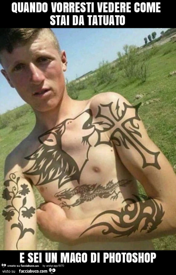 Quando vorresti vedere come stai da tatuato e sei un mago di photoshop