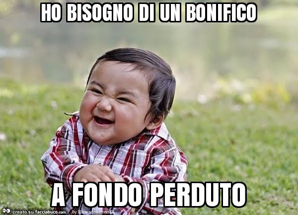 Ho bisogno di un bonifico a fondo perduto