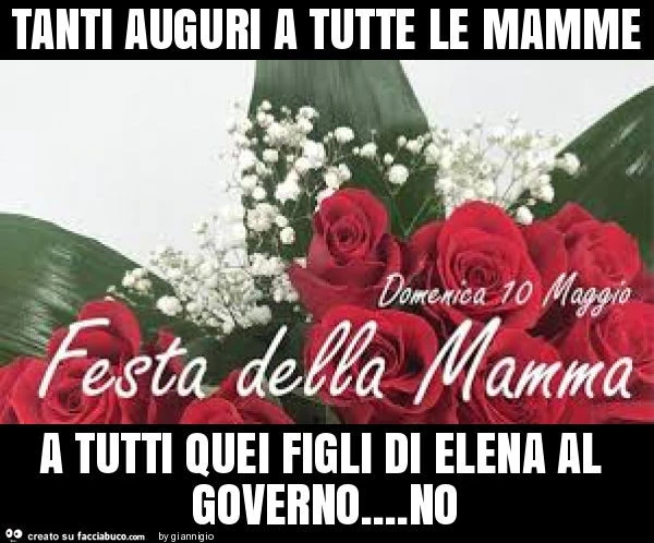 Tanti auguri a tutte le mamme a tutti quei figli di elena al governo&hellip; no